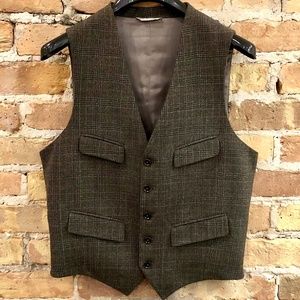 BANANA REPUBLIC Heritage Collection Wool Plaid Vest New No Tags 38R